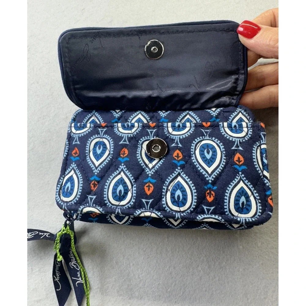 Vera Bradley All In OneCrossbodyWristletWallet Marrakesh Motifs Blue Paisley NWT